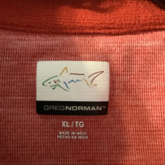 Greg Norman Collection coral 1/4 zip dri fit golf pullover - Picture 2 of 9